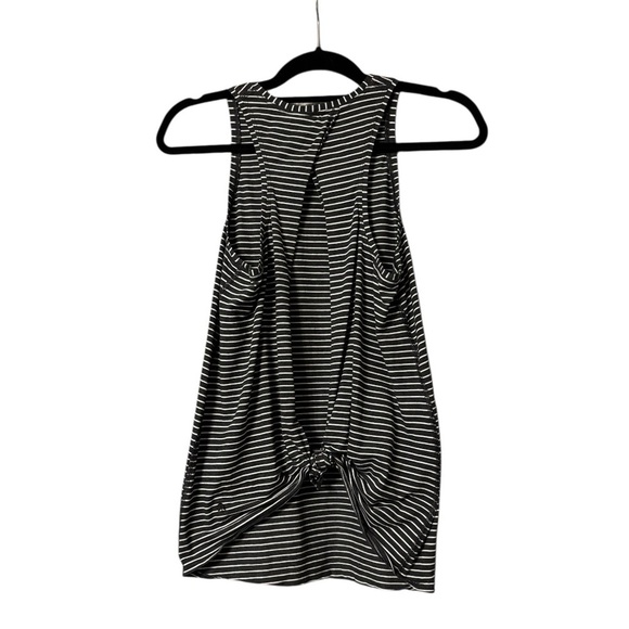 Lululemon All Tied Up Black and White Heather Relaxed Sleeveless Tank Top - Picture 7 of 9